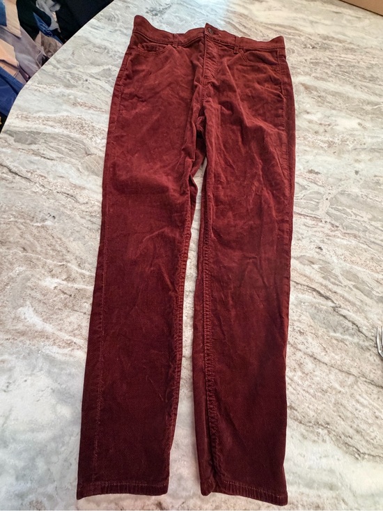 LOFT Pants - LOFT Burgundy Velvet Skinny Pants Women’s 10P 30 Petite